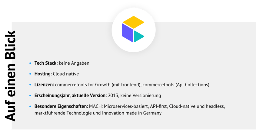 Auf einen Blick: commercetools –Übersichtstabelle