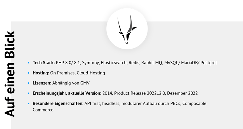 Auf einen Blick: Spryker – Übersichtstabelle