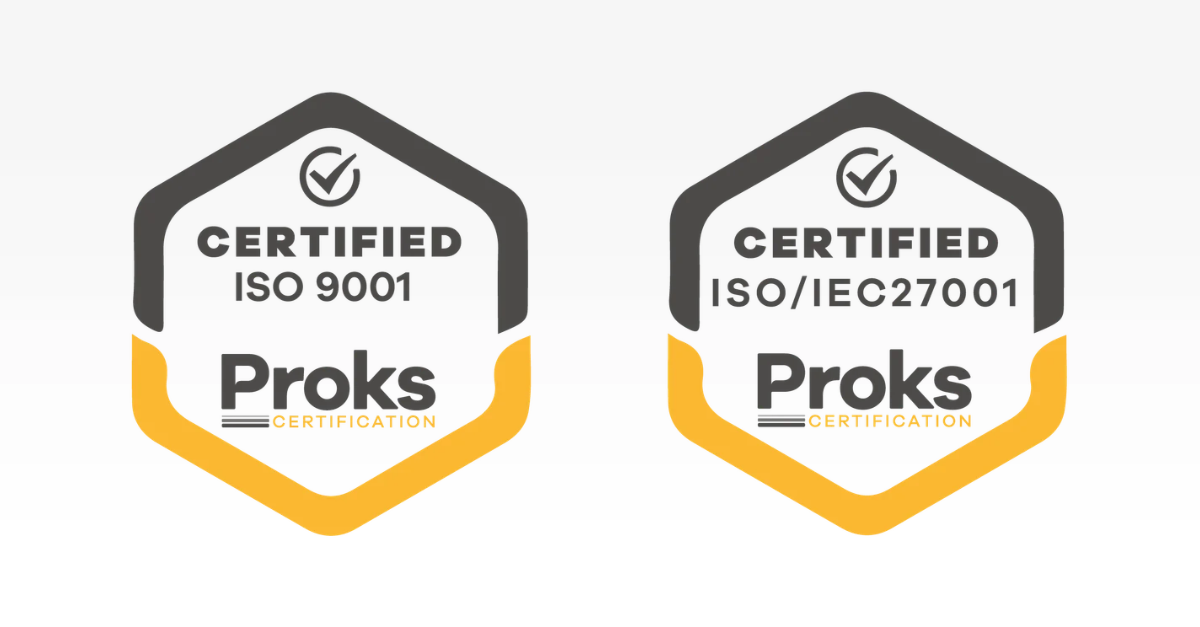 Abbildung: Badges zur ISO-Zertifizierung von basecom