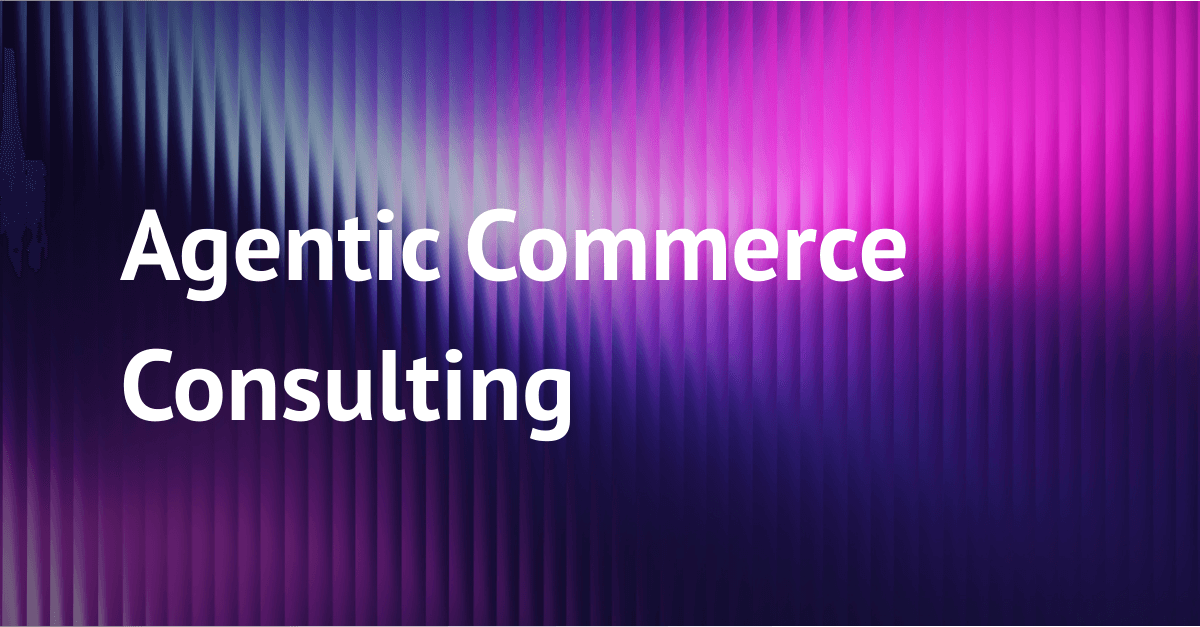 Text Agentic Commerce Consulting auf buntem Hintergrund