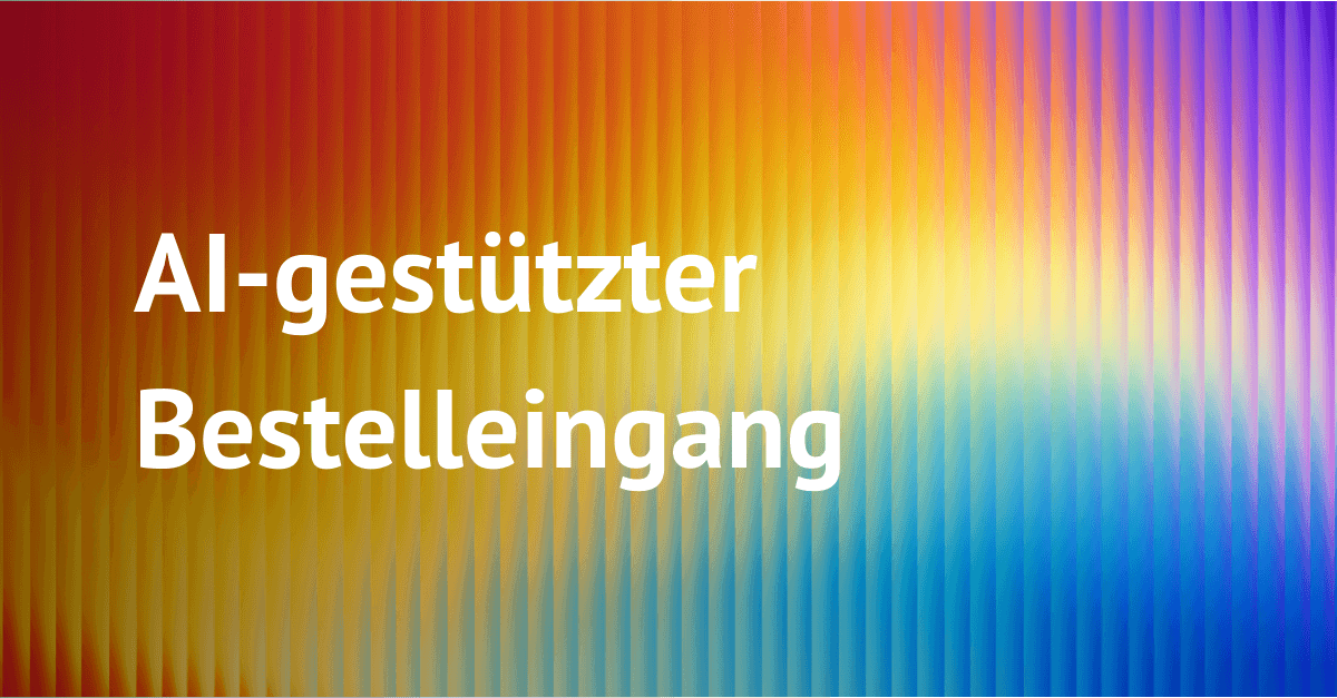 Text AI Bestelleingang auf buntem Hintergrund