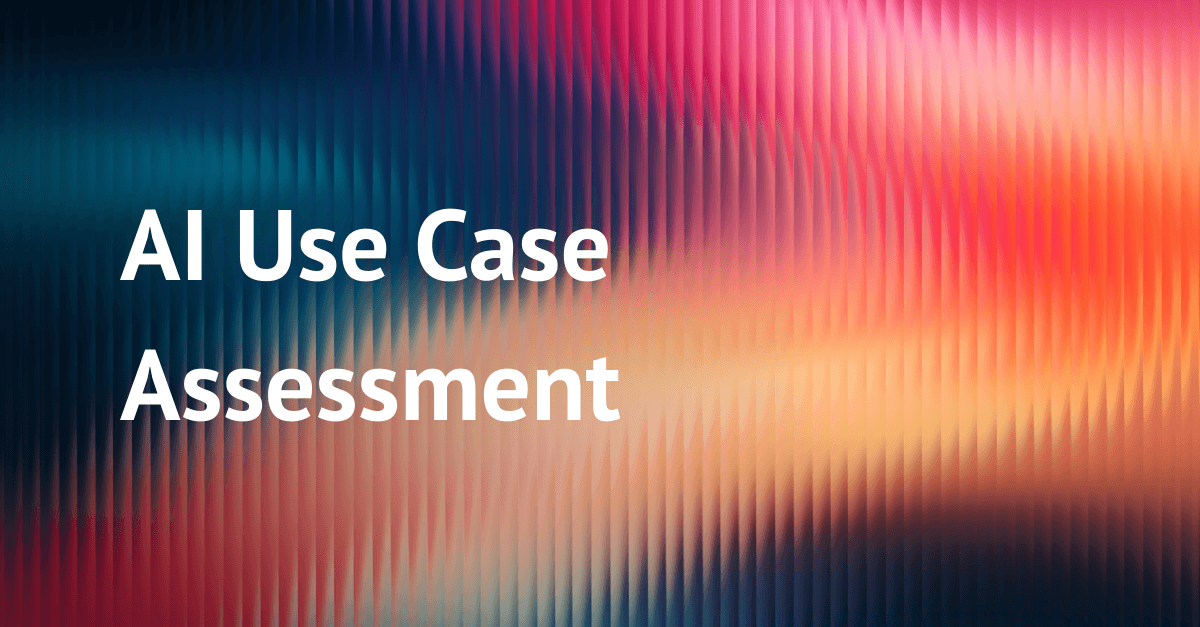 Text AI Use Case Assessment auf buntem Hintergrund