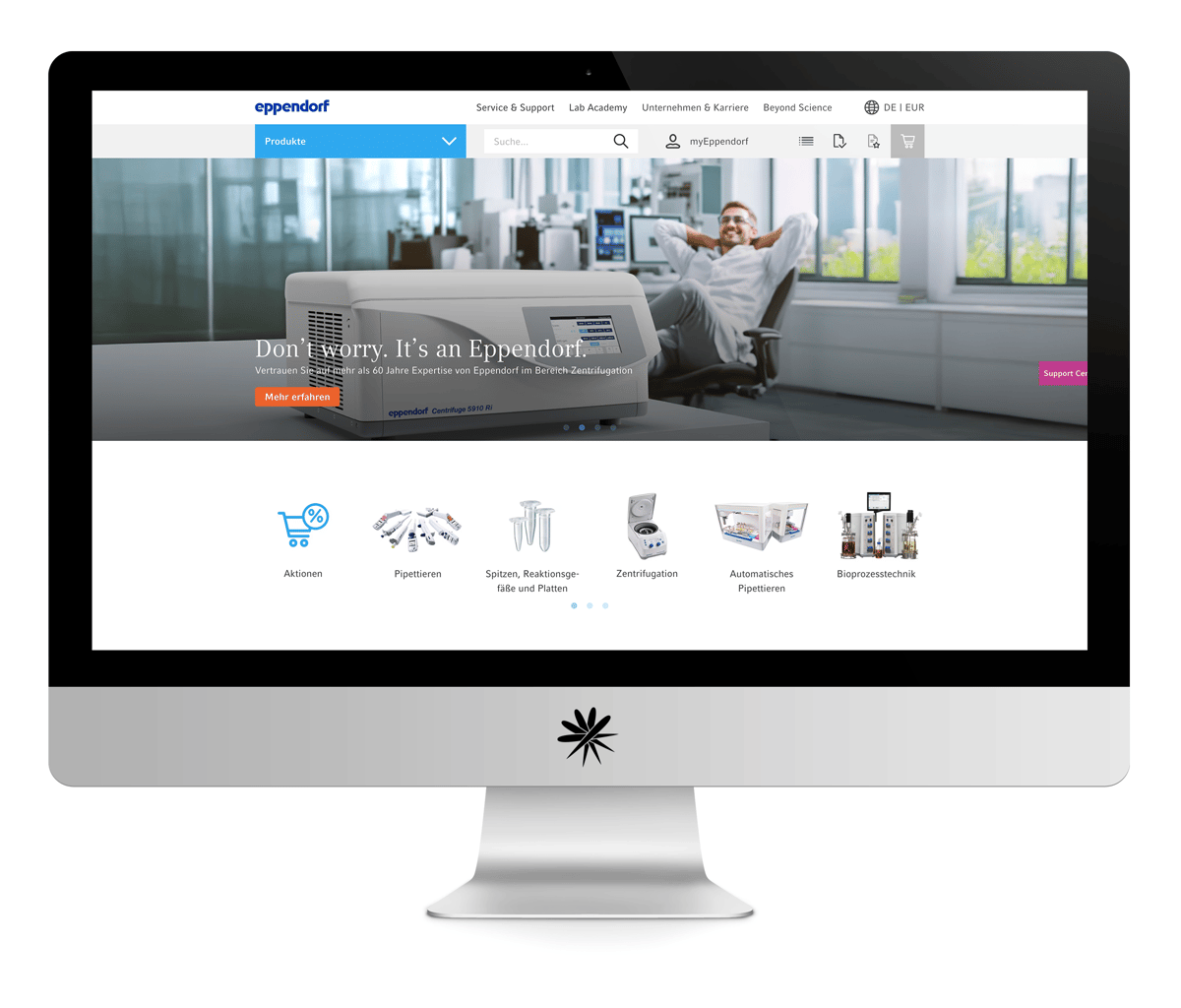 Bildschirmvorschau der Case Study: Express-Check-out für SAP Commerce bei Eppendorf