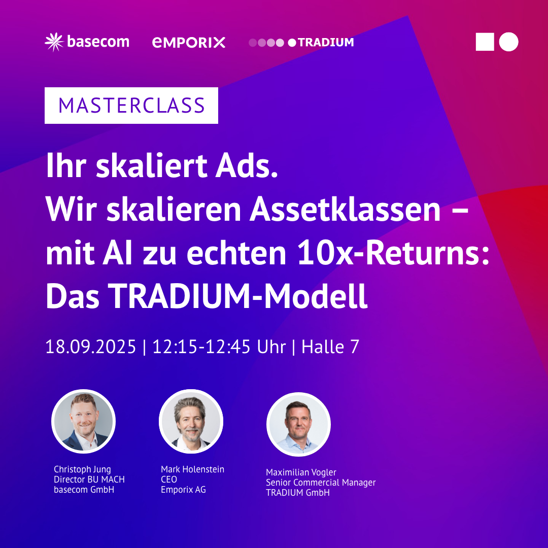 DMEXCO Masterclass TRADIUM Emporix basecom
