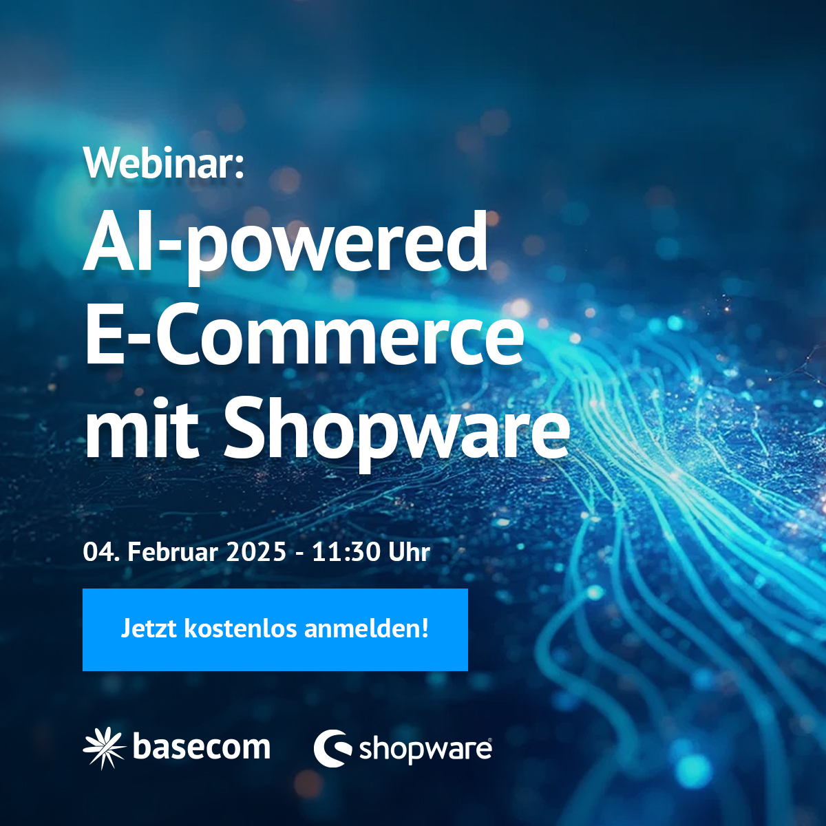 Anmeldung Webinar: AI-powered E-Commerce mit Shopware